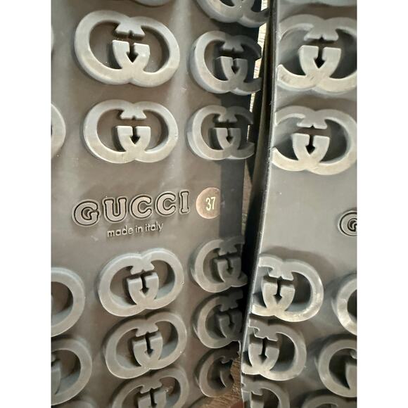 Gucci Interlocking GG Miami Black Rubber Platform Slides Size 37/US 7 - Picture 7 of 8
